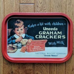 Uneeda Graham Crackers Metal Tray Vintage